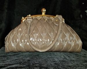 Gray Patent Leather Bag